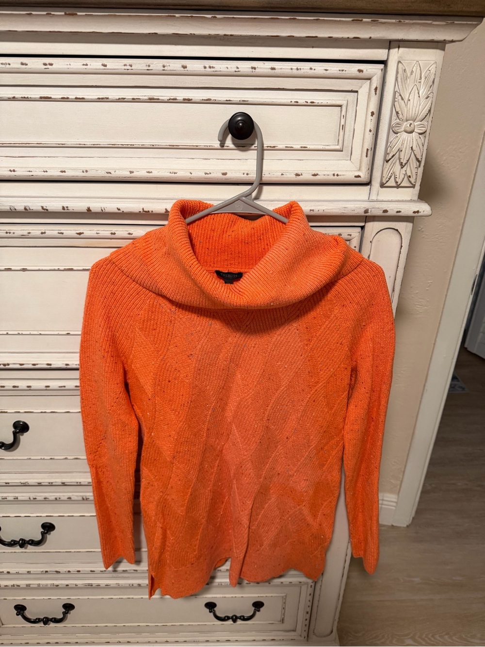 Talbots Bright Orange Cowl Neck Sweater